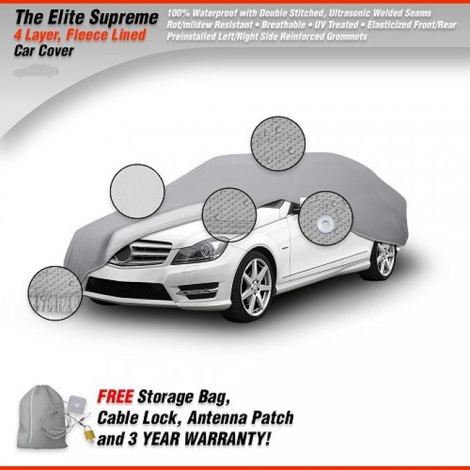 Elite Supreme™ Fleece Lined Car Cover, Gray (Size 1), fits Cars up to 160" or 13'
