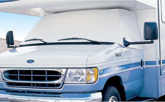 Adco Covers 2424, Windshield Cover, For Class C And Class B Ram Promaster Motorhomes Manufactured 2014 To 2018, Protects Dashboard From Fading And Cracking Against Sun, Mounts With Magnets, White, Vinyl