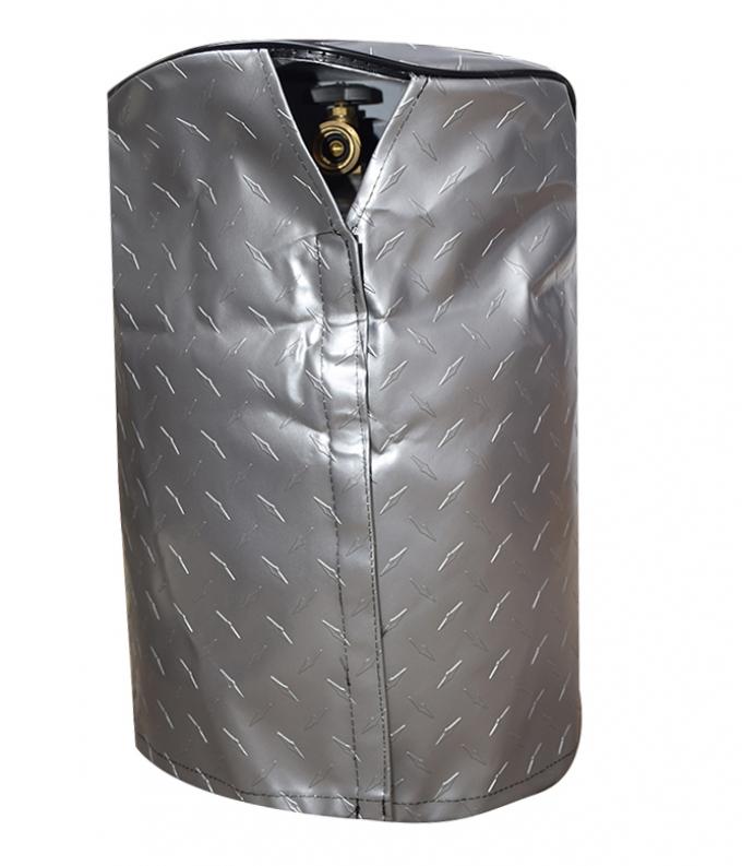 Adco Covers 2711, Propane Tank Cover, For Single 20 Pound - 5 Gallon Tank While Mounted, Weatherproof, Diamond Plated Steel Design, Vinyl, With Access To Valve Through Velcro Closure, With Hollow Bead Welt Cord And Elastic Shock Cord