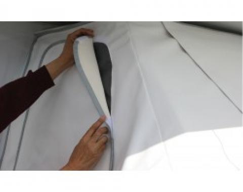 Adco Covers 2524, Windshield Cover, For Class C Motorhomes, Protect Dashboard From Fading And Cracking Due To Sun Exposure, Mounts With Magnets, White, Vinyl, Sewn-In Door Pockets, With Storage Bag