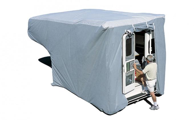 Adco Covers 12263, RV Cover, SFS AquaShed (R), For Truck Campers, Fits 10 Foot To 12 Foot Length Camper, Large, 242 Inch Length x 104 Inch Width x 104 Inch Height, Moderate Weather Protection, Breathable/ Resists High Humidity And UV Rays, Gray