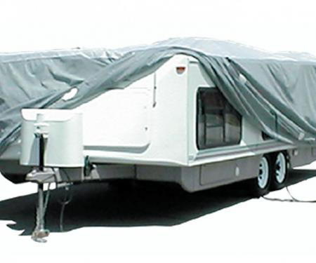 Adco Covers 12253, RV Cover, SFS AquaShed (R), For Hi-Lo Style Trailers, Fits Up To 22 Foot 7 Inch To 26 Foot Length Travel Trailer, 312 Inch Length x 100 Inch Width x 60 Inch Height, Moderate Weather Protection