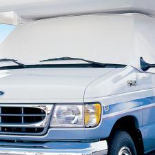 Adco Covers 2407, Windshield Cover, For Class C Ford 350 And 450 Motorhomes Manufactured 1996 To 2016, Protects Dashboard From Fading And Cracking Against Sun, Mounts Using Magnetic Fasteners And Anti-Theft Tabs, White, Vinyl, With Storage Pouch