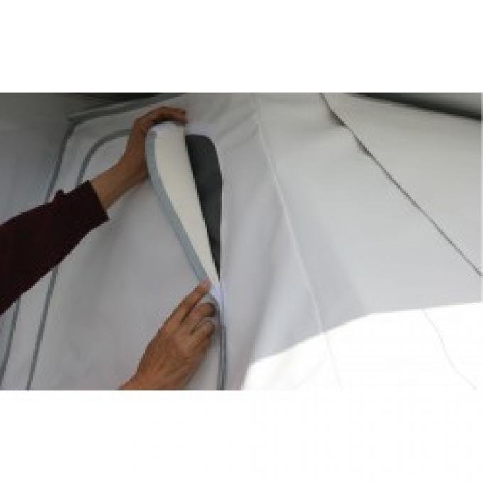 Adco Covers 2524, Windshield Cover, For Class C Motorhomes, Protect Dashboard From Fading And Cracking Due To Sun Exposure, Mounts With Magnets, White, Vinyl, Sewn-In Door Pockets, With Storage Bag
