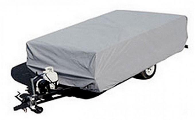 Adco Covers 2892, RV Cover, For Folding/ Pop Up Trailers, Fits 10 Foot 1 Inch To 12 Foot Length Tent Trailers, 144 Inch Length x 85 Inch Width x 42 Inch Height, Breathable And Moderate UV Resistant, Gray, Polypropylene, With Storage Bag