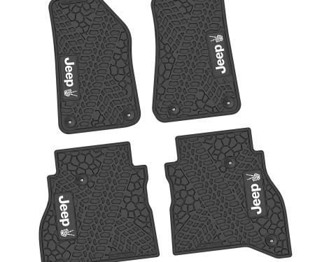 FlexTread 20-24 Jeep Gladiator Floor Mats (4pc) w/ JEEP Peace Sign Logo NGTT45053