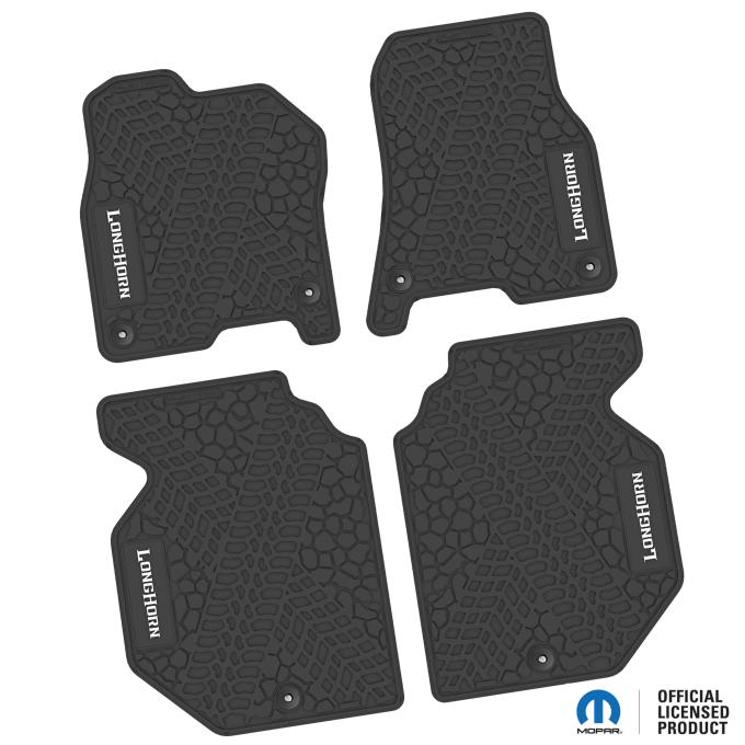 FlexTread 19-24 RAM 1500 Crew Cab Floor Mats w/ Longhorn Logo (4pc) *WILL NOT FIT 19-24 1500 CLASSIC STYLE CABS NGTT17019