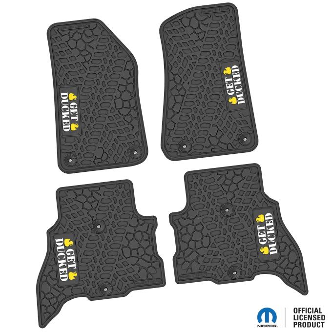 FlexTread 21-24 Jeep 4xe Floor Mats (4pc) w/ Get Ducked Logo NGTT46054