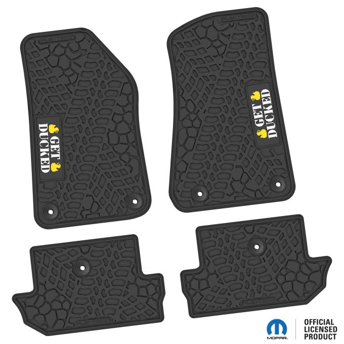 FlexTread 18-24 Jeep Wrangler JL 2Dr Floor Mats (4pc) w/ Get Ducked Logo NGTT47054
