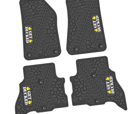FlexTread 21-24 Jeep 4xe Floor Mats (4pc) w/ Get Ducked Logo NGTT46054