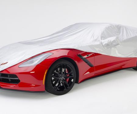 Corvette Stingray Intro-Guard Car Cover, Silver, with Embroidered Logo, 2014-2017