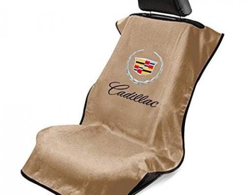 Seat Armour Cadillac Seat Towel, Tan with Script SA100CADT