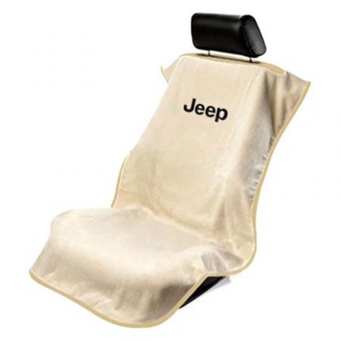 Seat Armour Jeep Letters Seat Towel, Tan with Logo SA100JEPT