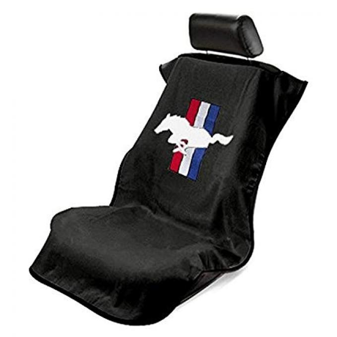 Seat Armour Mustang Pony, Seat Towel, Black with Logo SA100MUSB