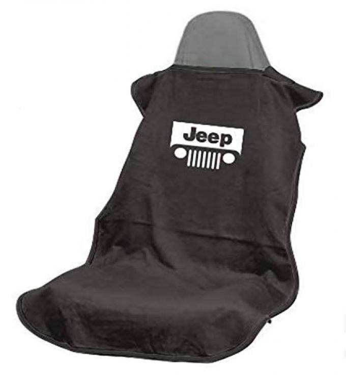 Seat Armour Jeep with Grille, Seat Towel, Black with Logo SA100JEPGB