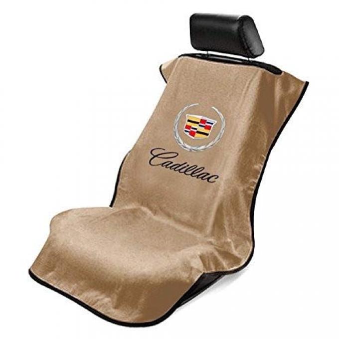Seat Armour Cadillac Seat Towel, Tan with Script SA100CADT