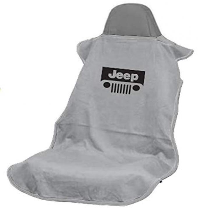 Seat Armour Jeep with Grille, Seat Towel, Grey with Logo SA100JEPGG