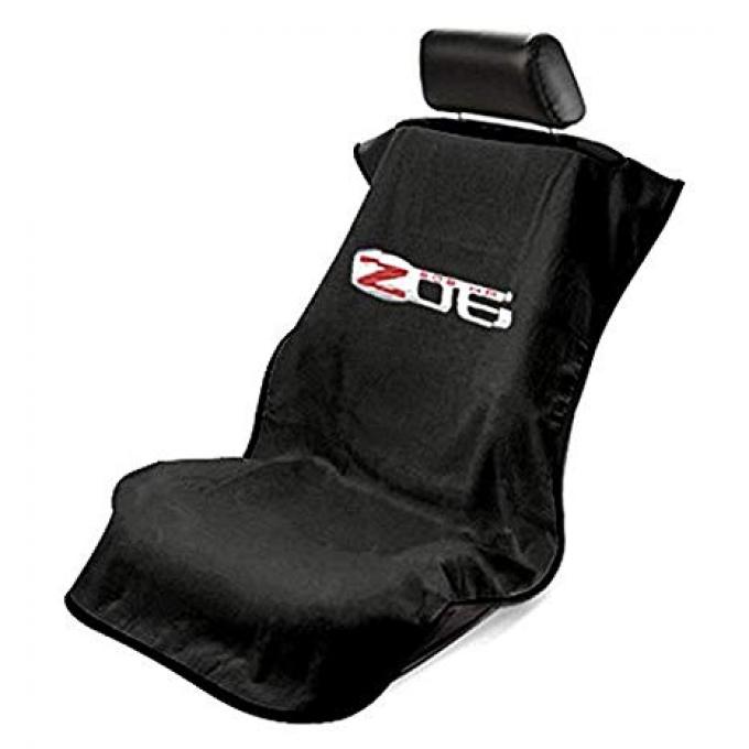 Seat Armour 2005-2013 Corvette Seat Towel, Black with C6 Z06 Logo SA100COR6ZB