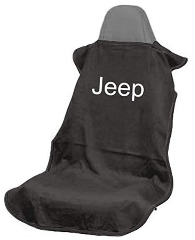 Seat Armour Jeep Letters Seat Towel, Black with Logo SA100JEPB