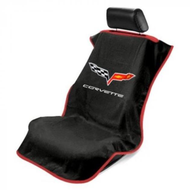 Mid America Motorworks C6 Corvette Center Console Armor - Slip-On Black Cover With C6 Logo (2005-2013)