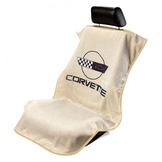 Seat Armour 1984-1996 Corvette Seat Towel, Tan with C4 Logo SA100COR4T