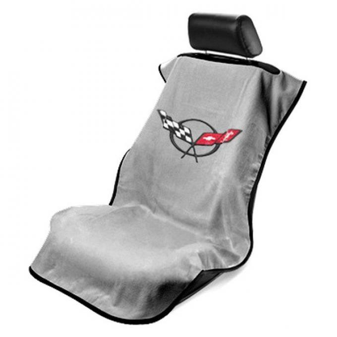 Seat Armour 1997-2004 Corvette Seat Towel, Gray with C5 Logo SA100COR5G