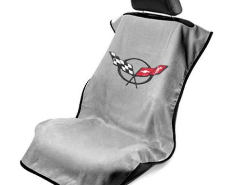 Seat Armour 1997-2004 Corvette Seat Towel, Gray with C5 Logo SA100COR5G