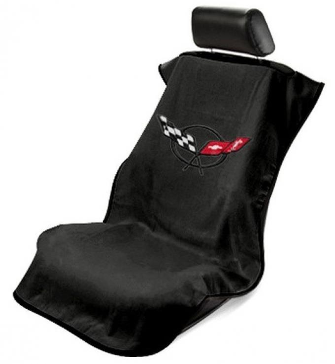 Seat Armour 1997-2004 Corvette Seat Towel, Black with C5 Logo SA100COR5B