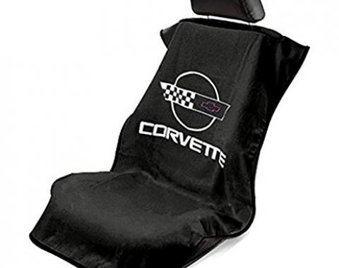 Seat Armour 1984-1996 Corvette Seat Towel, Black with C4 Logo SA100COR4B