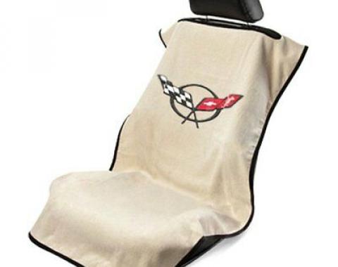 Seat Armour 1997-2004 Corvette Seat Towel, Tan with C5 Logo SA100COR5T