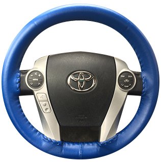 Steering Wheel Cover Genuine Black-Grey Leather Fitted Glove For Toyota