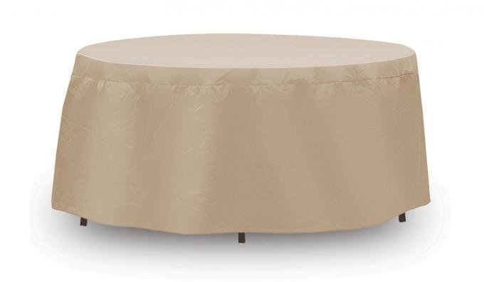 PCI Dura-Gard Round Bar Table and Chair Cover, Tan, 48"-54" Table with 4 Highback Chairs, 92W x 92D x 40H in., 1342-TN