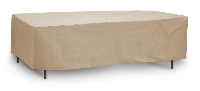 PCI Dura-Gard Oval/Rectangle Table and Chair Cover, Tan, 60"-66" Table, 108W x 60D x 30H in., 1357-TN